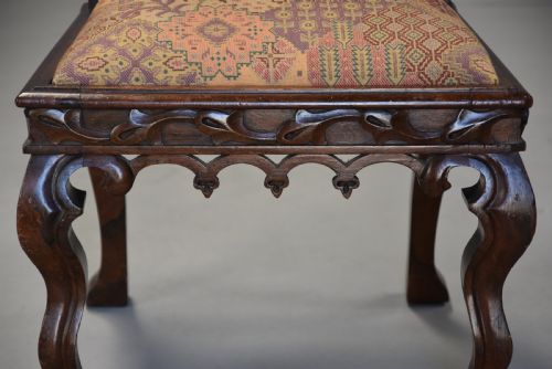 PAIR OF RARE MID 19TH CENTURY CHANNEL ISLANDS GOTHIC REVIVAL ROSEWOOD HALL CHAIRS WITH 'WA WILLCOCKS MAKERS LABEL - ADDITIONAL PHOTO 9