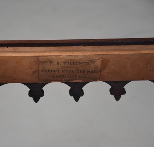 PAIR OF RARE MID 19TH CENTURY CHANNEL ISLANDS GOTHIC REVIVAL ROSEWOOD HALL CHAIRS WITH 'WA WILLCOCKS MAKERS LABEL - ADDITIONAL PHOTO 14