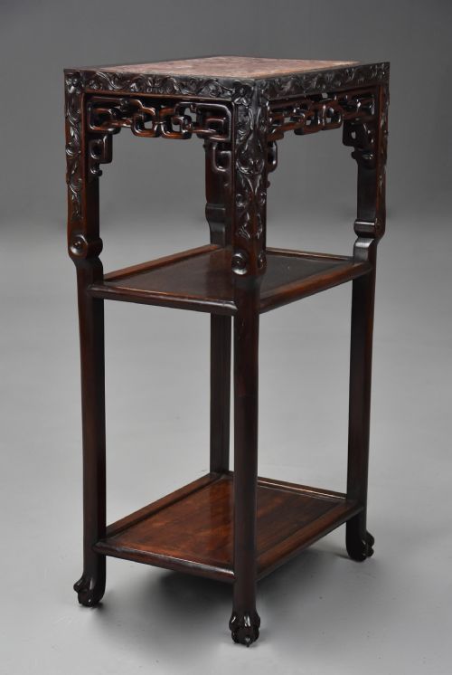LATE 19TH CENTURY CHINESE HARDWOOD POT STAND OR TABLE OF RECTANGULAR FORM - ADDITIONAL PHOTO 6