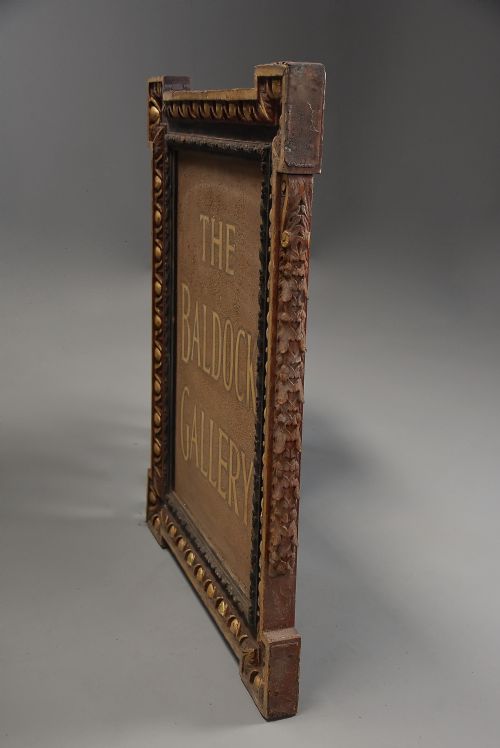 EARLY 20TH CENTURY CARVED WOOD PAINTED GILDED SHOP SIGN OF THE BALDOCK GALLERY - ADDITIONAL PHOTO 5