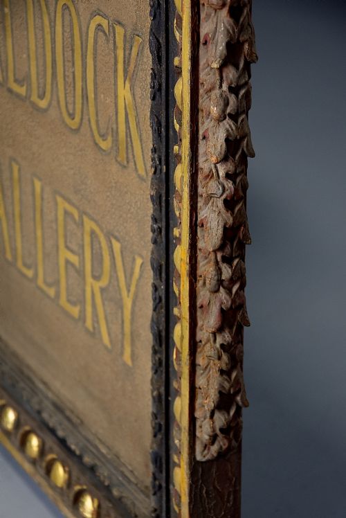 EARLY 20TH CENTURY CARVED WOOD PAINTED GILDED SHOP SIGN OF THE BALDOCK GALLERY - ADDITIONAL PHOTO 9