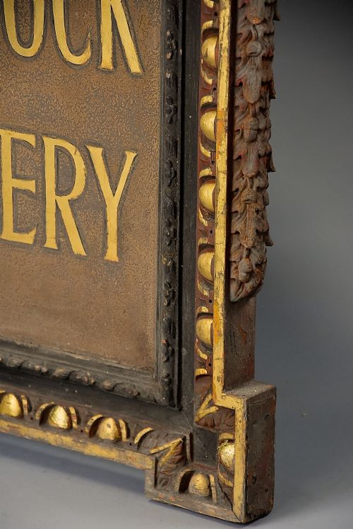EARLY 20TH CENTURY CARVED WOOD PAINTED GILDED SHOP SIGN OF THE BALDOCK GALLERY - ADDITIONAL PHOTO 10