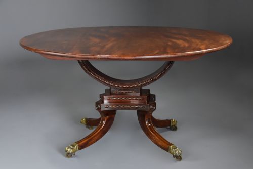 RARE EARLY 19TH CENTURY REGENCY MAHOGANY BREAKFAST TABLE OR CENTRE TABLE OF FINE FADED PATINA - ADDITIONAL PHOTO 3