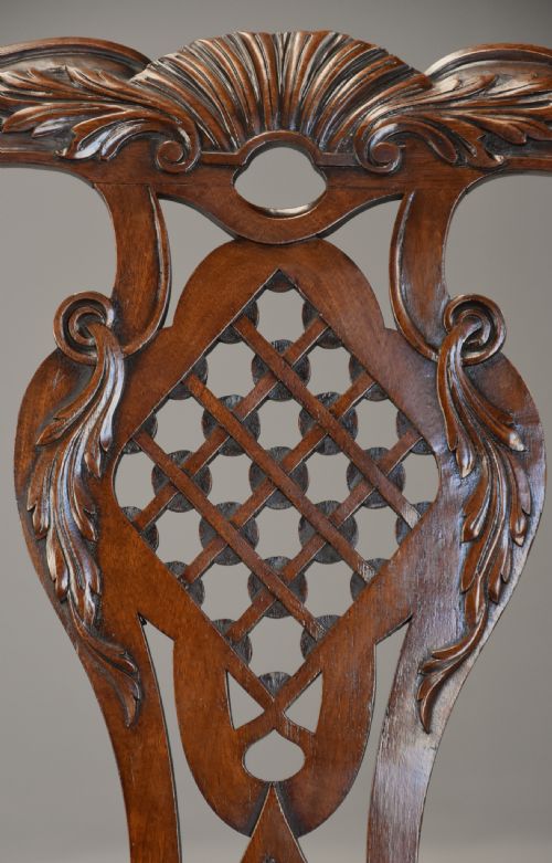 PAIR OF FINE QUALITY LATE 19TH CENTURY MAHOGANY OPEN ARMCHAIRS IN THE CHIPPENDALE STYLE - ADDITIONAL PHOTO 6