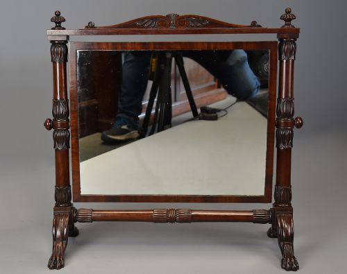 SUPERB QUALITY 19TH CENTURY REGENCY CUBAN MAHOGANY CHEVAL DRESSING TABLE MIRROR IN THE MANNER OF P MA NICHOLSON - ADDITIONAL PHOTO 8