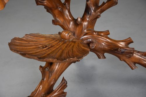 SUPERB RARE LATE 19TH CENTURY ITALIAN FINELY CARVED PINE GROTTO WORK TABLE - ADDITIONAL PHOTO 9