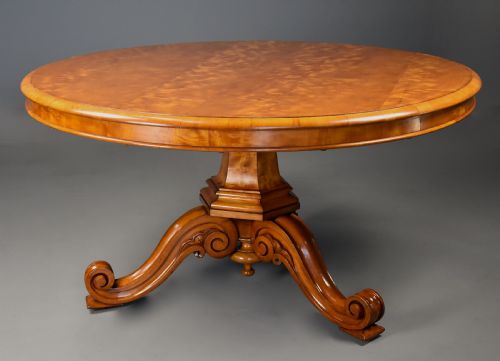 RARE MID 19TH CENTURY FINELY FIGURED SATIN BIRCH TILT TOP BREAKFAST TABLE - ADDITIONAL PHOTO 3
