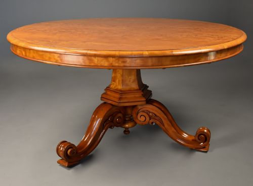 RARE MID 19TH CENTURY FINELY FIGURED SATIN BIRCH TILT TOP BREAKFAST TABLE - ADDITIONAL PHOTO 5