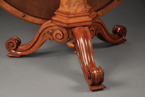 RARE MID 19TH CENTURY FINELY FIGURED SATIN BIRCH TILT TOP BREAKFAST TABLE - ADDITIONAL PHOTO 9