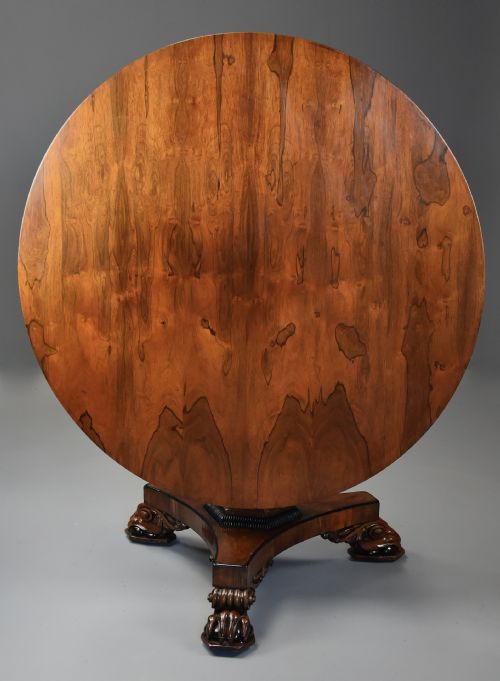 FINE QUALITY 19TH CENTURY WILLIAM IV ROSEWOOD TILT TOP BREAKFAST TABLE - ADDITIONAL PHOTO 4