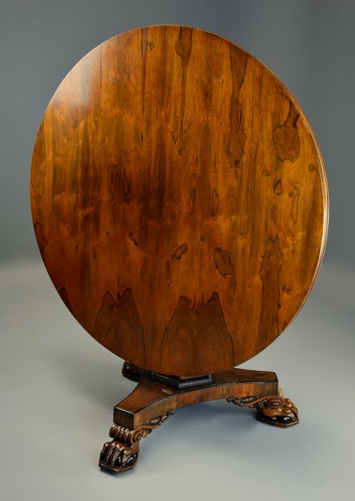 FINE QUALITY 19TH CENTURY WILLIAM IV ROSEWOOD TILT TOP BREAKFAST TABLE - ADDITIONAL PHOTO 5