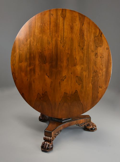 FINE QUALITY 19TH CENTURY WILLIAM IV ROSEWOOD TILT TOP BREAKFAST TABLE - ADDITIONAL PHOTO 6