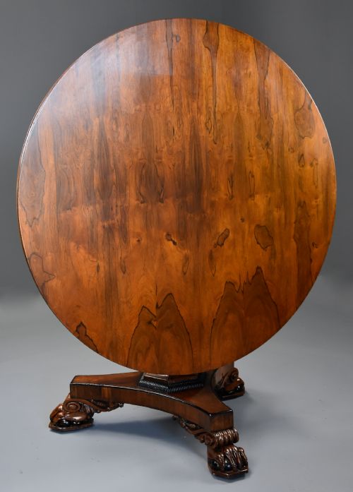 FINE QUALITY 19TH CENTURY WILLIAM IV ROSEWOOD TILT TOP BREAKFAST TABLE - ADDITIONAL PHOTO 7