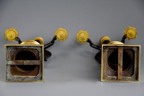 EXCEPTIONAL RARE PAIR OF EARLY 19TH CENTURY FRENCH EMPIRE BRONZE GILTBRONZE CANDELABRA OF SUPERB QUALITY SIGNED RABIAT - ADDITIONAL PHOTO 13