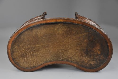 SUPERB QUALITY FINELY CARVED EDWARDIAN MAHOGANY KIDNEY SHAPED FREESTANDING DESK OR DRESSING TABLE - ADDITIONAL PHOTO 8