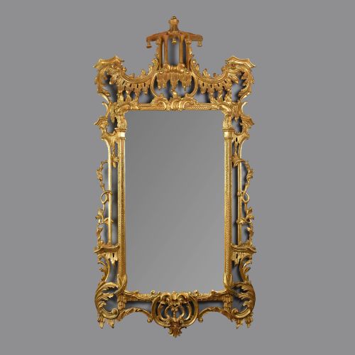 EARLY 20TH CENTURY FINE QUALITY CHINESE CHIPPENDALE STYLE CARVED GILTWOOD MIRROR - ADDITIONAL PHOTO 1