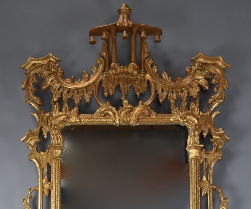 EARLY 20TH CENTURY FINE QUALITY CHINESE CHIPPENDALE STYLE CARVED GILTWOOD MIRROR - ADDITIONAL PHOTO 3