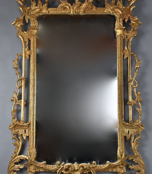 EARLY 20TH CENTURY FINE QUALITY CHINESE CHIPPENDALE STYLE CARVED GILTWOOD MIRROR - ADDITIONAL PHOTO 4