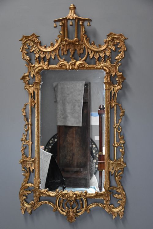 EARLY 20TH CENTURY FINE QUALITY CHINESE CHIPPENDALE STYLE CARVED GILTWOOD MIRROR - ADDITIONAL PHOTO 6