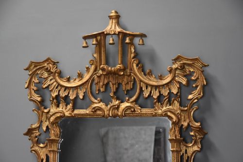 EARLY 20TH CENTURY FINE QUALITY CHINESE CHIPPENDALE STYLE CARVED GILTWOOD MIRROR - ADDITIONAL PHOTO 7