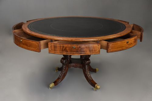 FINE QUALITY EARLY 19TH CENTURY REGENCY MAHOGANY DRUM OR LIBRARY TABLE POSSIBLY IRISH - ADDITIONAL PHOTO 8