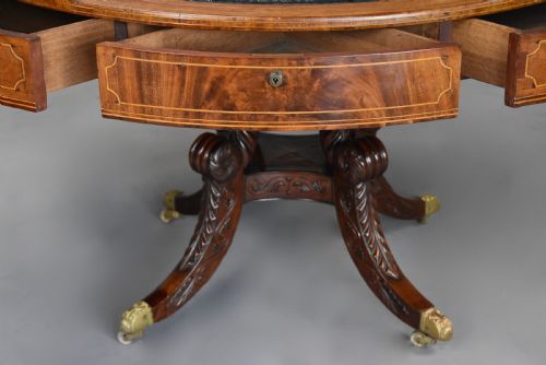 FINE QUALITY EARLY 19TH CENTURY REGENCY MAHOGANY DRUM OR LIBRARY TABLE POSSIBLY IRISH - ADDITIONAL PHOTO 10