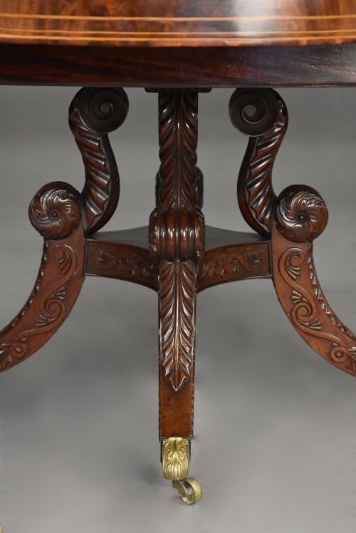 FINE QUALITY EARLY 19TH CENTURY REGENCY MAHOGANY DRUM OR LIBRARY TABLE POSSIBLY IRISH - ADDITIONAL PHOTO 14