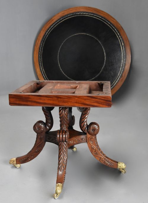 FINE QUALITY EARLY 19TH CENTURY REGENCY MAHOGANY DRUM OR LIBRARY TABLE POSSIBLY IRISH - ADDITIONAL PHOTO 19