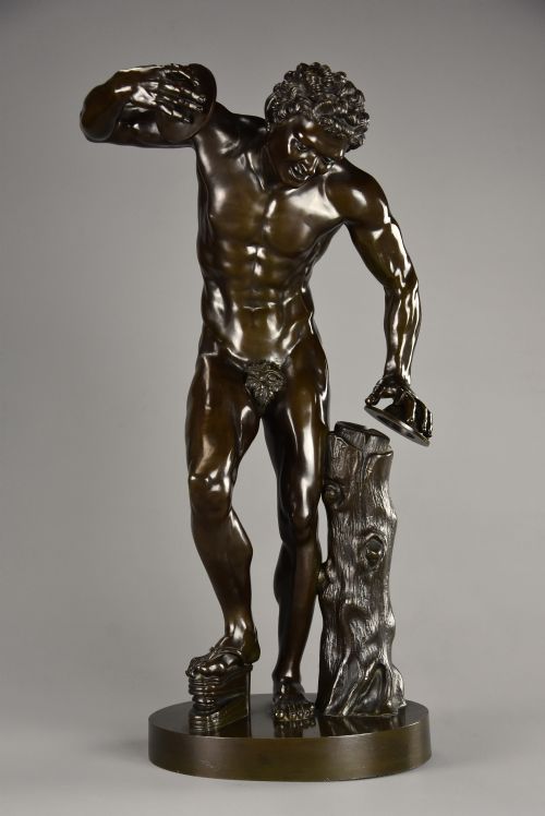 Late 19th Century Fine Quality Grand Tour Classical Bronze of ‘The Dancing Faun’, After the Antique, Stamped ‘Duchemin’