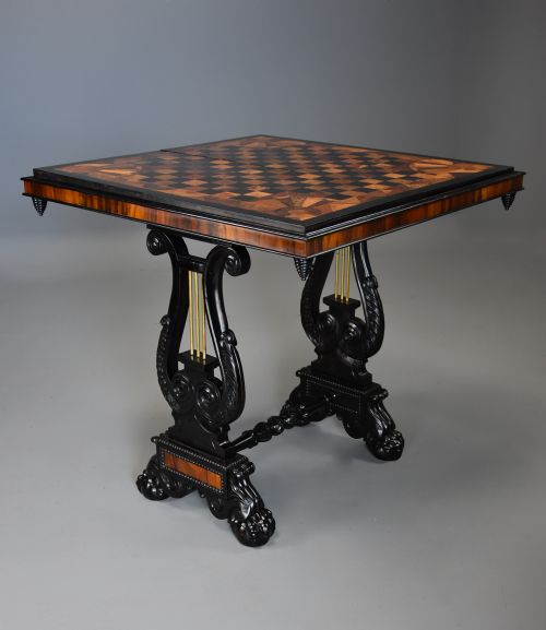 STUNNING EXTREMELY RARE EARLY 19TH CENTURY SPECIMEN WOOD GAMES TABLE PROBABLY CEYLONESE - ADDITIONAL PHOTO 1