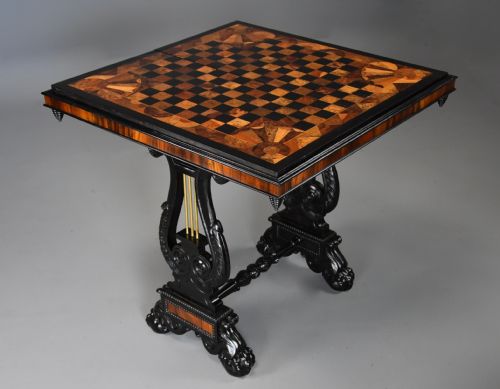 STUNNING EXTREMELY RARE EARLY 19TH CENTURY SPECIMEN WOOD GAMES TABLE PROBABLY CEYLONESE - ADDITIONAL PHOTO 2