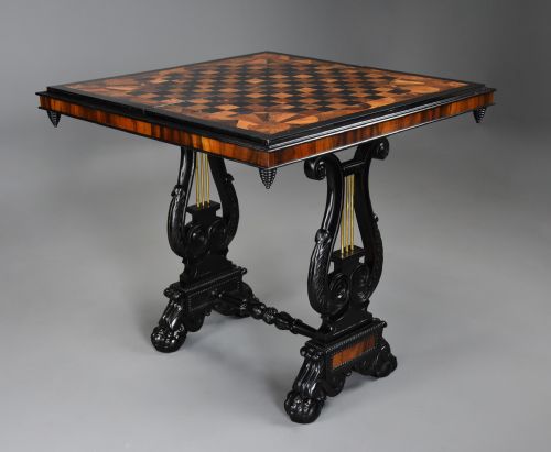 STUNNING EXTREMELY RARE EARLY 19TH CENTURY SPECIMEN WOOD GAMES TABLE PROBABLY CEYLONESE - ADDITIONAL PHOTO 3