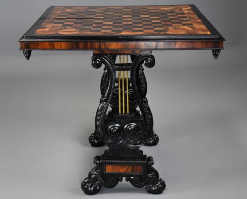 STUNNING EXTREMELY RARE EARLY 19TH CENTURY SPECIMEN WOOD GAMES TABLE PROBABLY CEYLONESE - ADDITIONAL PHOTO 4