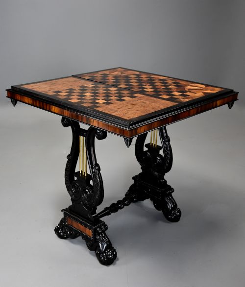 STUNNING EXTREMELY RARE EARLY 19TH CENTURY SPECIMEN WOOD GAMES TABLE PROBABLY CEYLONESE - ADDITIONAL PHOTO 6