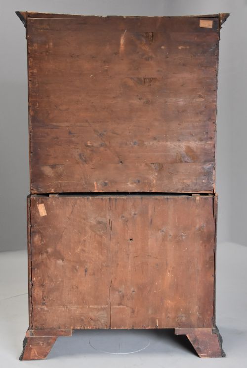 EXCELLENT QUALITY MID 18TH CENTURY MAHOGANY CHEST ON CHEST WITH SUPERB ORIGINAL PATINA - ADDITIONAL PHOTO 11