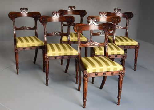 EARLY 19TH CENTURY FINE QUALITY SET OF SIX REGENCY ROSEWOOD DINING CHAIRS - ADDITIONAL PHOTO 4