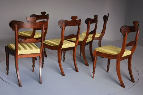 EARLY 19TH CENTURY FINE QUALITY SET OF SIX REGENCY ROSEWOOD DINING CHAIRS - ADDITIONAL PHOTO 7