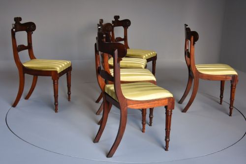 EARLY 19TH CENTURY FINE QUALITY SET OF SIX REGENCY ROSEWOOD DINING CHAIRS - ADDITIONAL PHOTO 8