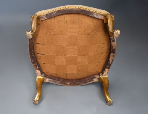 LARGE MID 19TH CENTURY FRENCH CARVED GILTWOOD STOOL STAMPED 'LOIDRAULT FRERES PARIS' - ADDITIONAL PHOTO 11