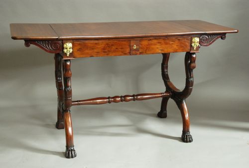 EARLY 19TH CENTURY FRENCH EMPIRE MAHOGANY SOFA TABLE OF SUPERB QUALITY PATINA ATTRIBUTED TO JEANJOSEPH CHAPUIS - ADDITIONAL PHOTO 2