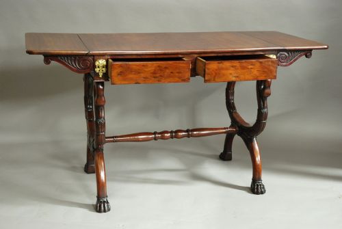 EARLY 19TH CENTURY FRENCH EMPIRE MAHOGANY SOFA TABLE OF SUPERB QUALITY PATINA ATTRIBUTED TO JEANJOSEPH CHAPUIS - ADDITIONAL PHOTO 3