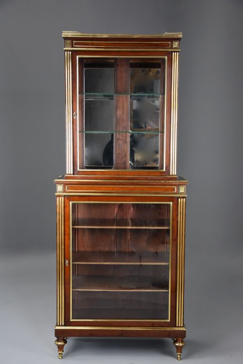 HIGHLY DECORATIVE LATE 19TH CENTURY FRENCH DIRECTOIRE STYLE MAHOGANY VITRINE OR DISPLAY CABINET - ADDITIONAL PHOTO 4