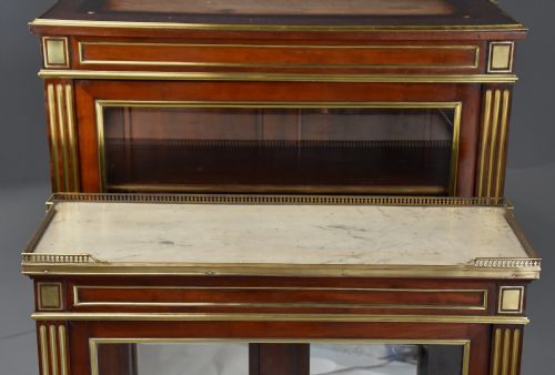 HIGHLY DECORATIVE LATE 19TH CENTURY FRENCH DIRECTOIRE STYLE MAHOGANY VITRINE OR DISPLAY CABINET - ADDITIONAL PHOTO 10