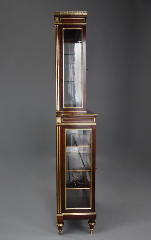 HIGHLY DECORATIVE LATE 19TH CENTURY FRENCH DIRECTOIRE STYLE MAHOGANY VITRINE OR DISPLAY CABINET - ADDITIONAL PHOTO 12