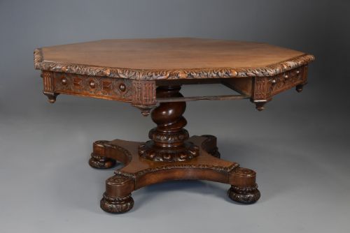 EARLY 19THC OAK LIBRARY TABLE OF LARGE PROPORTIONS WITH ELIZABETHAN JACOBEAN INFLUENCES - ADDITIONAL PHOTO 6