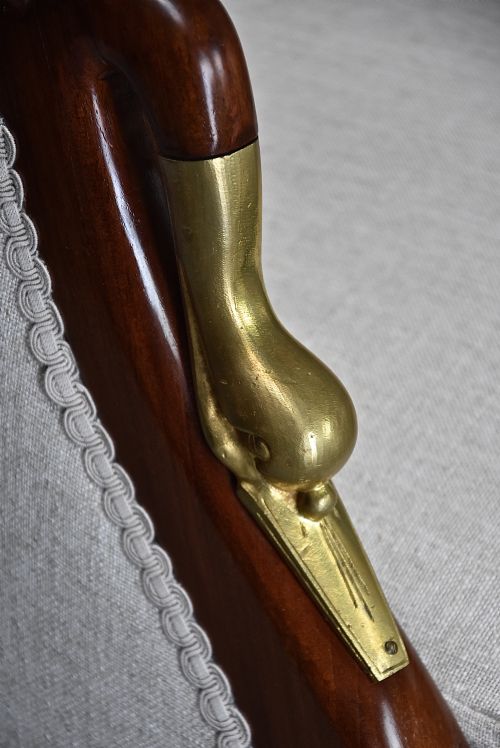 PAIR OF HIGHLY DECORATIVE EARLY 20TH CENTURY FRENCH MAHOGANY ARMCHAIRS IN THE EMPIRE STYLE - ADDITIONAL PHOTO 10