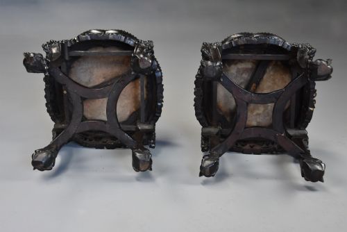 PAIR OF LATE 19TH CENTURY CHINESE HARDWOOD SHAPED POT STANDS OR LOW TABLES - ADDITIONAL PHOTO 8