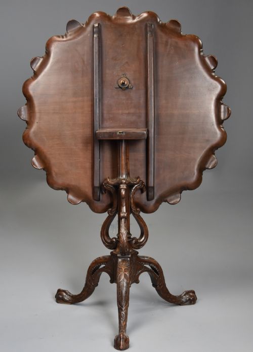 SUPERB EARLY 20TH CENTURY MAHOGANY TILT TOP TRIPOD TABLE IN THE CHIPPENDALE STYLE - ADDITIONAL PHOTO 13