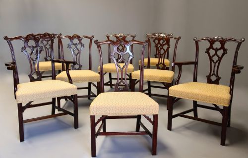 SET OF EIGHT LATE 19TH CENTURY CHIPPENDALE STYLE MAHOGANY DINING CHAIRS - ADDITIONAL PHOTO 2