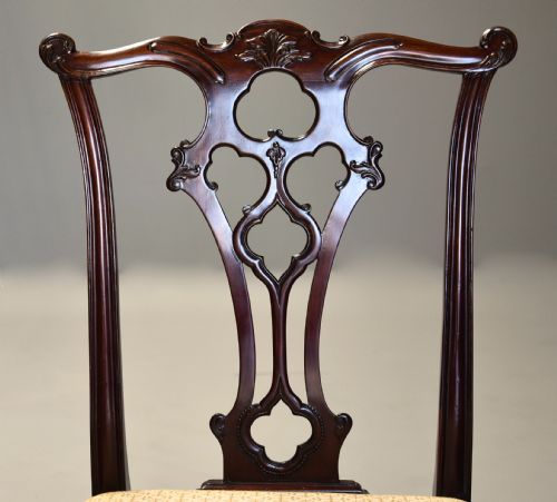 SET OF EIGHT LATE 19TH CENTURY CHIPPENDALE STYLE MAHOGANY DINING CHAIRS - ADDITIONAL PHOTO 6